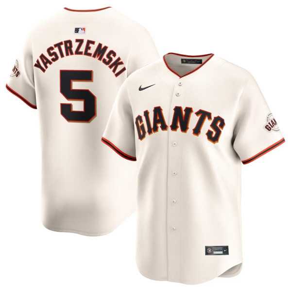 Men%27s San Francisco Giants #5 Mike Yastrzemski Cream Cool Base Stitched Baseball Jersey Dzhi->san diego padres->MLB Jersey